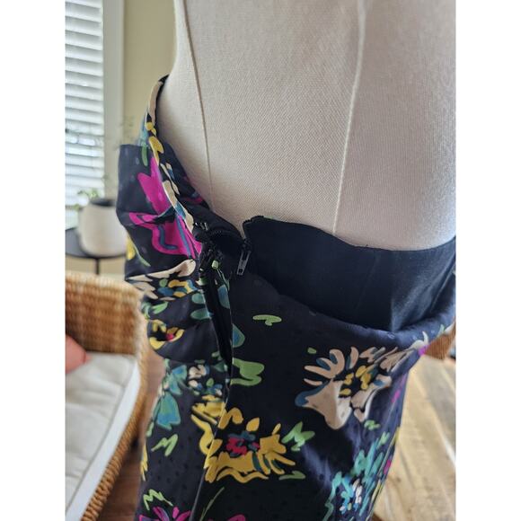 Emanuel Ungaro 80's Vintage Silk Floral Dress Women's Size 10 Made in Italy - Picture 11 of 16